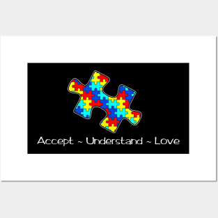 Autism Awareness Puzzle Love T-Shirt Posters and Art